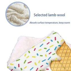 GENERIC Multicolor Soft Warm Pet Fleece Throw For Small Dogs And Cats Cartoon Like Image Of And Melting Ice Cream Cones Super Soft Plush Dog Crate Pad For Travel Or Home Food 14" X 18" -Dog Supply Store 41LxJdnp2gL