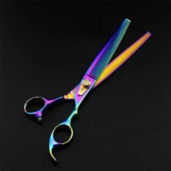 High-End 8.0 Inch Professional Colorful Hairdressing Scissors Set Pet Grooming Cutting Steel Plating Kit Straight & Thinning & Curved Shears Combs 5 Pcs Set For Cat Dog Teddy And More Pets Clean Tool 11 High-End 8.0 Inch Professional Colorful Hairdressing Scissors Set Pet Grooming Cutting Steel Plating Kit Straight & Thinning & Curved Shears Combs 5 Pcs Set For Cat Dog Teddy And More Pets Clean Tool -Dog Supply Store 41MKVeFuSIL