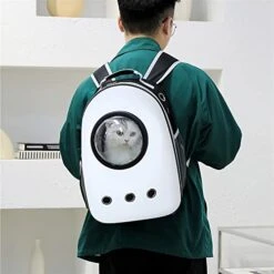 LEFEDA Pet Backpack Cat Carrier Bag Outdoor Pet Shoulder Backpack Breathable Portable Travel Transparent Bag For Small Dogs Cats Pet Backpack Carrier (Color : A) -Dog Supply Store 41MShAFbpUL