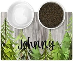 The Navy Knot Personalized Pet Mat - Waterproof & Non-Slip Pet Food Mat With Edges - Cats & Dogs Feeding Mats - Petfood, Water, Dish Bowls Pad - Gifts For Dog & Cat (10x16, Evergreen) -Dog Supply Store 41MlNBqNBBL. AC 1