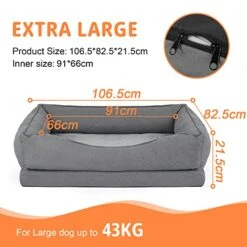 Dog Bed, Orthopedic Bolster Dog Beds For Extra Large Dogs. Egg Crate Foam Sofa With Removable Washable Bed Cover, Nonskid Bottom Couch, Pet Beds For Large&Extra Large Extra Large Size: 42"*32.5" 14 Dog Bed, Orthopedic Bolster Dog Beds For Extra Large Dogs. Egg Crate Foam Sofa With Removable Washable Bed Cover, Nonskid Bottom Couch, Pet Beds For Large&Extra Large Extra Large Size: 42"*32.5" -Dog Supply Store 41NYcpQPWAL