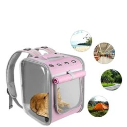 LEFEDA Pet Cat Carrier Backpack Portable For Small Dogs Cats Space Capsule Cage Breathable Cat Travel Outdoor Shoulder Bag Pet Supplies Pet Backpack Carrier (Color : Pink) -Dog Supply Store 41NoHbfO7SL