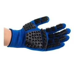 YangYan Silicone Pet Dog Brush Glove Deshedding Gentle Efficient Pet Grooming Glove Dog Bath Cat Cleaning Supplies Pet Glove Hair Remove (Color : Blue, Size : Left Hand)