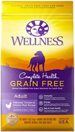 Wellness Complete Health Grain-Free Small Breed Dry Dog Food, Natural Ingredients, Made In USA With Real Turkey, For All Lifestages (Turkey, Chicken & Salmon, 4-Pound Bag) -Dog Supply Store 41OERWkqcrL. AC