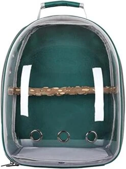 Pet Parrot Carrier Bird Travel Bag Backpack Space Capsule Transparent Backpack Breathable Parrot For Hiking (Gray) -Dog Supply Store 41OhI LshS. AC
