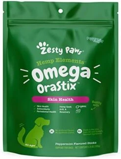 Zesty Paws OraStix For Dogs - Aller-Immune Sticks With Hemp Seed Turmeric EpiCor Pets Fish Oil Supports Immune Function Seasonal Allergies Skin Health Healthy Teeth Gum Blend 12oz -Dog Supply Store 41RYv3MtLUL. AC