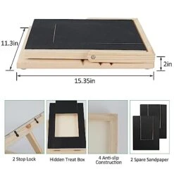 Scratch Square For Dogs With Treat Box, Dog Scratch Pad For Nails, Dog Nail Scratch Board, Nail File Dog Toy, Alternative To Dog Nail Clippers And Dog Nail Grinders -Dog Supply Store 41RnX63lcqL