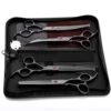 Blue High-End Pet Cat Dog Grooming Scissors Professional 7.0 Inch Set Premium Safety Round Head 6CR Steel Pet Supplies Trimmer Tool Kit - Straight & Thinning & Curved Shears 4Pcs Set 2 Blue High-End Pet Cat Dog Grooming Scissors Professional 7.0 Inch Set Premium Safety Round Head 6CR Steel Pet Supplies Trimmer Tool Kit - Straight & Thinning & Curved Shears 4Pcs Set -Dog Supply Store 41S0NXTltLL