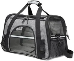 AYENCI Pet Backpack, Dog Carrier Travel Car Seat Pet Carriers Portable Backpack Breathable Cat Cage Breathable Small Dog Travel Bag (Color : Dark Grey, Size : 43x25x28cm) -Dog Supply Store 41VHbfoRb8L. AC