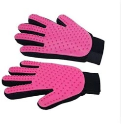 YangYan Cat Grooming Gloves Dog Hair Remover Gentle Deshedding Brush Comb Tool Pet Massage Mitt With Enhanced Long/Short Fur (Color : Blue Left, Size : One Size) -Dog Supply Store 41VWo4ViM1L. AC