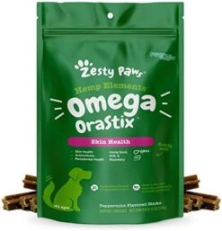 Zesty Paws OraStix For Dogs - Aller-Immune Sticks With Hemp Seed Turmeric EpiCor Pets Fish Oil Supports Immune Function Seasonal Allergies Skin Health Healthy Teeth Gum Blend 12oz -Dog Supply Store 41Vlo nTqL. AC