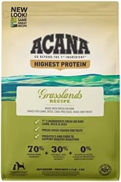 ACANA Highest Protein Dry Dog Food, Grasslands, Lamb And Duck Recipe, 4.5lb 23 ACANA Highest Protein Dry Dog Food, Grasslands, Lamb And Duck Recipe, 4.5lb -Dog Supply Store 41VrDmi59jL. AC
