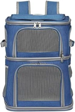 LEFEDA Breathable Double-Decker Pet Bag Outdoor Portable Foldable Cat Backpack Wear-Resistant Dog Carrier Backpack Cat Carrier Pet Backpack Carrier (Color : Black) -Dog Supply Store 41XMUpl6RWL. AC