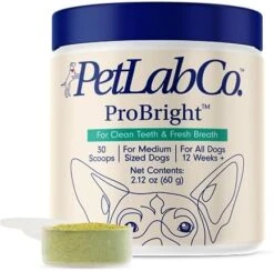 PetLab Co. ProBright Dental Powder For Dogs - Tailored Teeth Cleaning Made Easy – Specialized Dog Breath Freshener To Target Tartar And Clean Teeth -Dog Supply Store 41Z8YBYlhxL. AC