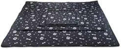 SONGBIRDTH 1Pc Summer Pet Dog Cooling Mat Car Seat Bone Claw Pattern Blanket Bed Cushion,Breathable Cotton Blend,Removable Easy To Clean Black L -Dog Supply Store 41a22T7rrwL. AC 3