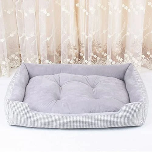 Dog Beds For Large Dogs Winter Warm Kennel Plush Beds S- L Plaid Mat Cat Sleeping Bed For Dog (Small,Grey) 4 Dog Beds For Large Dogs Winter Warm Kennel Plush Beds S- L Plaid Mat Cat Sleeping Bed For Dog (Small,Grey) - Image 2