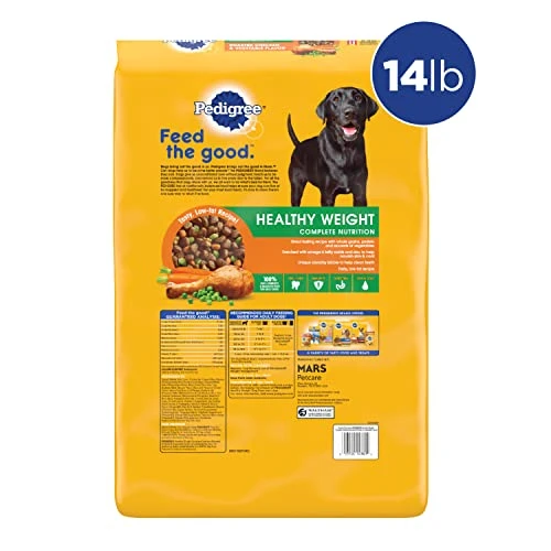 Pedigree Healthy Weight Adult Dry Dog Food Roasted Chicken & Vegetable Flavor Dog Kibble, 14 Lb. Bag 4 Pedigree Healthy Weight Adult Dry Dog Food Roasted Chicken & Vegetable Flavor Dog Kibble, 14 Lb. Bag - Image 2
