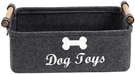 Morezi Felt Pet Toy Box And Dog Toy Box Storage Basket Chest Organizer - Perfect For Organizing Pet Toys, Blankets, Leashes And Food - Dog Toy - Dark Grey 14 Morezi Felt Pet Toy Box And Dog Toy Box Storage Basket Chest Organizer - Perfect For Organizing Pet Toys, Blankets, Leashes And Food - Dog Toy - Dark Grey - Image 12