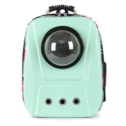 LEFEDA Space Capsule Astronaut Pet Cat Backpack Bubble Window For Kitty Puppy Chihuahua Small Dog Carrier Crate Outdoor Travel Bag Cave Pet Backpack Carrier (Color : Green)