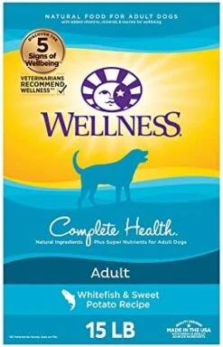 Wellness Complete Health Dry Dog Food With Grains, Natural Ingredients, Made In USA With Real Meat, All Breeds, For Adult Dogs (Chicken & Oatmeal, 15-Pound Bag) -Dog Supply Store 41eYlvIhUhL. AC