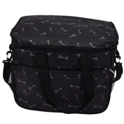 Entatial Oxford Cloth Dog Travel Bag, Multi Function Pockets Large Capacity Pet Food Storage Bag Lined Wear Resistant Anti Scratch For Diaper For Snack For Outdoor