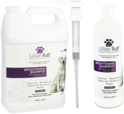 Lillian Ruff Ultra-Brightening Professional Whitening Shampoo For Dogs & Leave-in Dog Conditioner Detangler Spray Set - PH-Balanced Dog Whitening Shampoo & No Rinse Hydrating Dog Conditioning Spray -Dog Supply Store 41fbnw5hpqL. AC