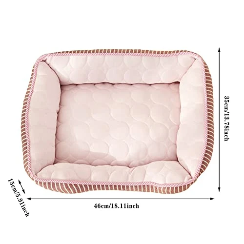 DXYDSC Summer Mat For Dogs Cats Pet Self Mat Soft Rectangle Washable Bed Cushion For Small Medium Large Breed Metal Dog Bowl Slow Feeder (B, One Size) 4 DXYDSC Summer Mat For Dogs Cats Pet Self Mat Soft Rectangle Washable Bed Cushion For Small Medium Large Breed Metal Dog Bowl Slow Feeder (B, One Size) - Image 2