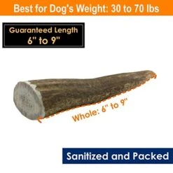 Deluxe Naturals Elk Antler Chews For Dogs | Naturally Shed USA Collected Elk Antlers | All Natural A-Grade Premium Elk Antler Dog Chews | Product Of USA, 1-LB Pack Large Cuts -Dog Supply Store 41hkoh40aaL