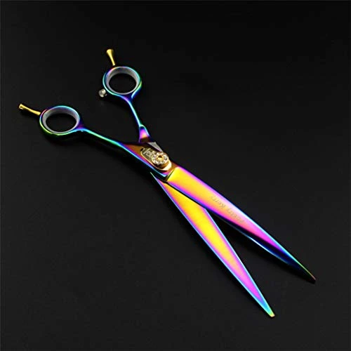 High-End 8.0 Inch Professional Colorful Hairdressing Scissors Set Pet Grooming Cutting Steel Plating Kit Straight & Thinning & Curved Shears Combs 5 Pcs Set For Cat Dog Teddy And More Pets Clean Tool 5 High-End 8.0 Inch Professional Colorful Hairdressing Scissors Set Pet Grooming Cutting Steel Plating Kit Straight & Thinning & Curved Shears Combs 5 Pcs Set For Cat Dog Teddy And More Pets Clean Tool - Image 3