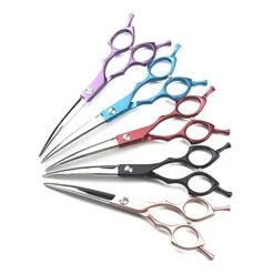 BITWIT Kitchen Baking, High-end Pet Grooming Scissors Color Grooming Scissors Small Mouth Finishing Scissors Up And Down Double Use (Color : Purple Handle Curved) -Dog Supply Store 41iaQqtBCnS