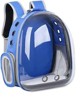 AYENCI Pet Backpack, Cat Carrier Bags Cat Cage Transport Backpack Bag Travel Pet Portable Breathable Dog Backpack Transparent Bag Carrier Pet For Cat (Color : Blue) -Dog Supply Store 41igwUpyyDL. AC