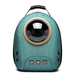 AYENCI Pet Backpack, Cat Carrier Bag Space Pet Backpack Breathable Portable Cat Bag Outdoor Travel Backpack For Cat Dog Double Shoulder (Color : Green, Size : 32x42x20cm)