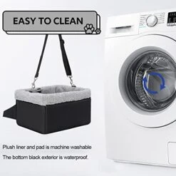 NOVOLAB Dog Car Seat For Small Dogs, Dog Booster Seat With Metal Frame Construction Double-Layer Oxford Puppy Car Seat With Safety Leash, Perfect For Small Pets Dogs Cats -Dog Supply Store 41j74oPEtiL