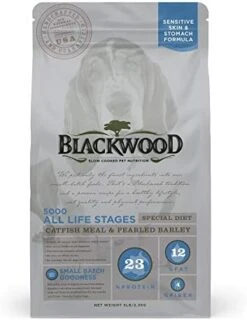 Blackwood Dog Food Made In USA Slow Cooked Dry Dog Food [Sensitive Skin And Stomach Dog Food To Solve Food Sensitivities Naturally], Catfish & Pearled Barley Recipe, 5 Lb. Bag -Dog Supply Store 41l9otIbWgL. AC