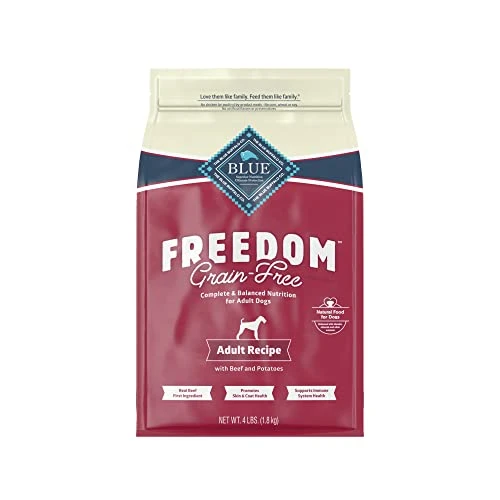 Blue Buffalo Freedom Grain Free Natural Adult Dry Dog Food, Beef 4-lb 3 Blue Buffalo Freedom Grain Free Natural Adult Dry Dog Food, Beef 4-lb