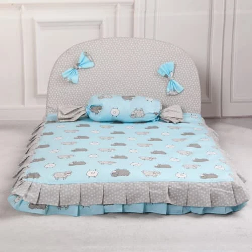 Dog Lovely Bed Comfortable Warm Pet House Print Fashion Cushion For Pet Sofa Kennel Puppy Mat Pad Bed (S, Blue) 4 Dog Lovely Bed Comfortable Warm Pet House Print Fashion Cushion For Pet Sofa Kennel Puppy Mat Pad Bed (S, Blue) - Image 2