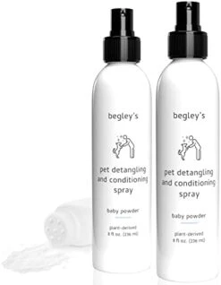 Begley's Natural Pet Detangling Spray - Premium Essential Oil Scented Detangler Spray For Dogs, Puppies & Cats - Dog Leave In Conditioner Spray - Dematting Spray For Dogs & Pets - 16 Oz, Baby Powder -Dog Supply Store 41o3dL47wpL. AC