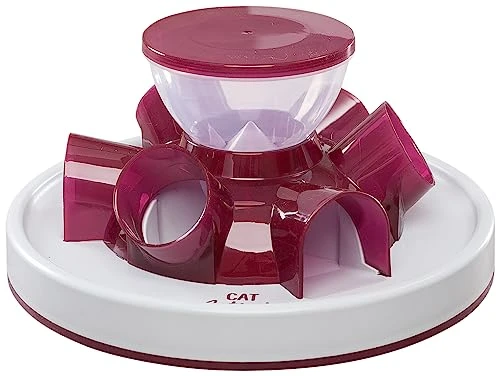 TRIXIE Pet Products Tunnel Self Feeder For Cats, Cranberry 3 TRIXIE Pet Products Tunnel Self Feeder For Cats, Cranberry