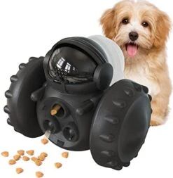 Dog Puzzle Toys, Interactive Treat Toy Food Dispenser, JOSMAX Robot Wheel Slow Feeder Toys For Smart Dogs To Keep Them Busy, Enrichment Toys For IQ Training Mind Improvement - Black -Dog Supply Store 41pTsG8i0bL. AC