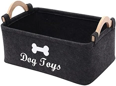 Morezi Felt Pet Toy Box And Dog Toy Box Storage Basket Chest Organizer - Perfect For Organizing Pet Toys, Blankets, Leashes And Food - Dog Toy - Dark Grey 11 Morezi Felt Pet Toy Box And Dog Toy Box Storage Basket Chest Organizer - Perfect For Organizing Pet Toys, Blankets, Leashes And Food - Dog Toy - Dark Grey - Image 9