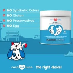 10 In 1 Multivitamin For Dogs And Cats - 4 Oz Powder - Hip And Joint Support - Omega Fish Oil & Vitamins With Coq10 For Skin & Heart Health - Probiotics & Enzymes For Gut & Immune Health… -Dog Supply Store 41qnxLPZmGL