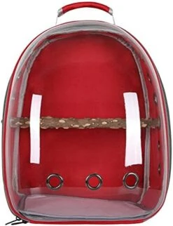 Pet Parrot Carrier Bird Travel Bag Backpack Space Capsule Transparent Backpack Breathable Parrot For Hiking (Gray) -Dog Supply Store 41t mwZF4MS. AC
