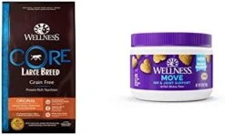 Wellness CORE Grain-Free High-Protein Large Breed Adult Dry Dog Food, Made In USA With Real Chicken & Natural Ingredients, With Glucosamine & Chondroitin To Support Joint Health (26-Pound Bag) -Dog Supply Store 41tMC9Rh0L. AC
