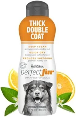 TropiClean Perfect Fur Dog Shampoo For Shedding Control For All Breeds With A Short Double Coat, 16 Ounce -Dog Supply Store 41tlzHB9VHL. AC