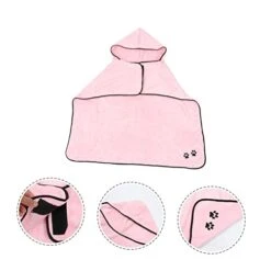 POPETPOP 3pcs Pet Bathrobe Towel Quick Dry Towel Quick Drying Towel Microfiber Bath Towel Microfiber Body Towels Dog Towels For Small Dogs Microfiber Bath Towels Pet Absorbent Bathrobe Pink -Dog Supply Store 41u2neVr2UL