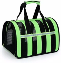LEFEDA Pet Carrier Bag Portable Dog Carrier Bag Breathable Carry Bags Reflective Stripe For Small Dogs Cats Bag Travel Pet Bag Carrying Pet Backpack Carrier (Color : Green) -Dog Supply Store 41u5AevzzAL. AC