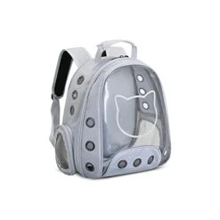 JOZZY Pet Travel Bag Pet Backpack, Solid Color Cat Bag, Transparent Space Bag, Go Out Portable Space Capsule Dog Backpack (Color : Gray)