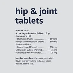 Amazon Basics Dog Hip & Joint Chewable Tablets, Duck Flavored, 120 Count (Previously Solimo) 12 Amazon Basics Dog Hip & Joint Chewable Tablets, Duck Flavored, 120 Count (Previously Solimo) -Dog Supply Store 41vnjVEyjjL