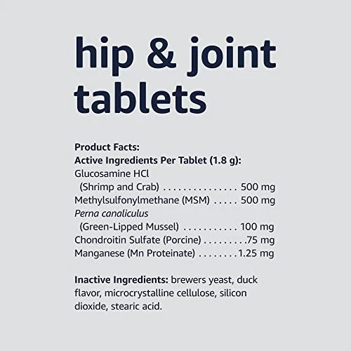 Amazon Basics Dog Hip & Joint Chewable Tablets, Duck Flavored, 120 Count (Previously Solimo) 6 Amazon Basics Dog Hip & Joint Chewable Tablets, Duck Flavored, 120 Count (Previously Solimo) - Image 4