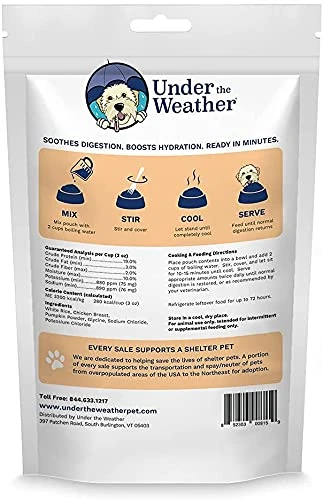 Under The Weather Easy To Digest Bland Diet For Sick Dogs - Contains Electrolytes - Gluten Free, All Natural, Freeze Dried 100% Human Grade Meats - Rice, Chicken & Pumpkin 4 Under The Weather Easy To Digest Bland Diet For Sick Dogs - Contains Electrolytes - Gluten Free, All Natural, Freeze Dried 100% Human Grade Meats - Rice, Chicken & Pumpkin - Image 2